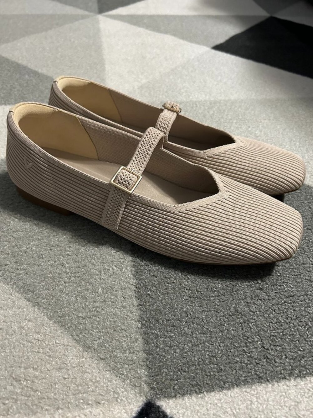 Vivaia Margot Mary Jane Almond Square Toe Knit Flats Women's Size EU 41.5/US 10
